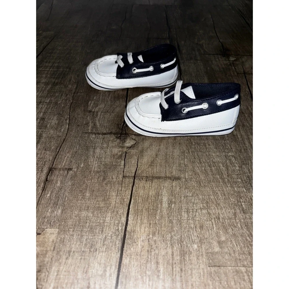 Janie and Jack Baby Boys Navy Blue White Nautical Boat Shoes Pre-Walker Loafers